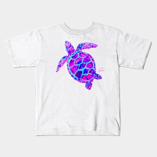 Sea Turtle Pink and Blue Kids T-Shirt